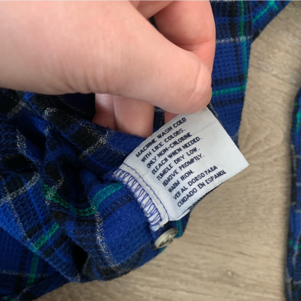 Cabin Creek Blue Plaid Button Down Size M - Picture 8 of 9